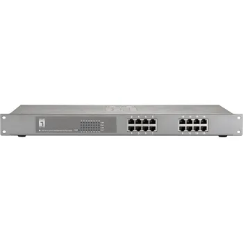 Switch LevelOne FEP-1612W120 Fast Ethernet (10/100) síťový switch s PoE pro montáž do racku