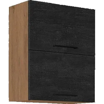 Kuchyňská skříňka Kuchyňská horní dvoudveřová skříňka 60 cm ZHILAN - dub lancelot / dark wood
