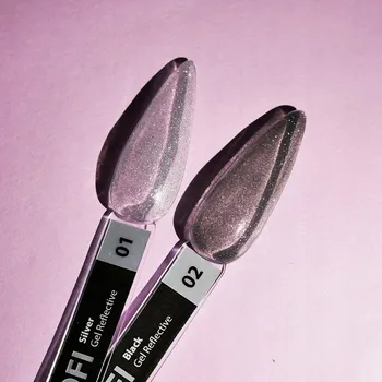 Lak na nehty Gel na prodlužování nehtů Tufi stříbrný podkladový, stavební, 5 g