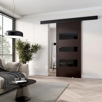 Interiérové dveře Posuvné dveře na stěnu BARRET 13 - 76 cm, wenge / černé