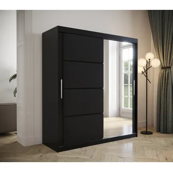 Šatní skříň Šatní skříň s posuvnými dveřmi 200 cm TALIA - černá