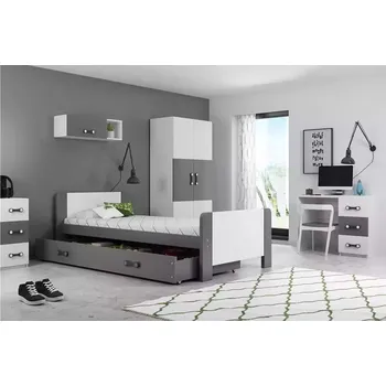 Postel Jednolůžková postel 80x200 NASIA - šedá / bílá