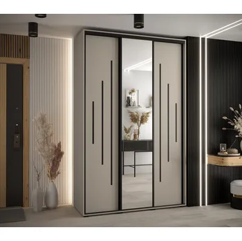 Šatní skříň Šatní skříň INDIRA 13 - 150/45 cm, kašmír / černá