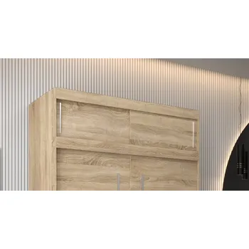 Nástavec na skříň Nástavec k šatní skříni s posuvnými dveřmi UNI 150 v barvě dub sonoma