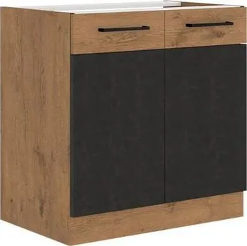 Kuchyňská skříňka Kuchyňská skříňka pod dřez 80 cm ZHILAN - dub lancelot / matera + dřez ZDARMA