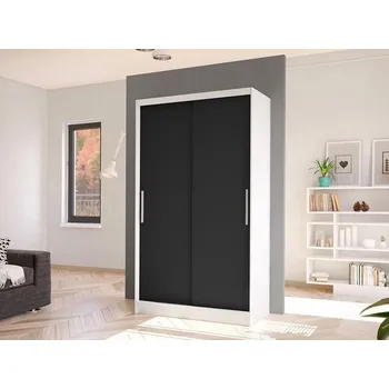 Šatní skříň Úzká šatní skříň 100 cm s posuvnými dveřmi ARAPO 1 - bílá / černá