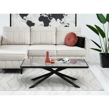 Konferenční stolek Konferenční stolek HERALDO - grafitový mramor / černý