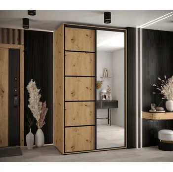 Šatní skříň Šatní skříň YVONA 5 - 140/60 cm, dub artisan / černá