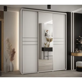 Šatní skříň Šatní skříň ASIRI 11 - 190/60 cm, bílá / stříbrná