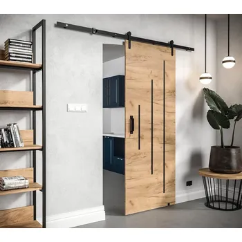 Interiérové dveře Posuvné dveře s kováním LEONTINA 4 - 90 cm, dub craft