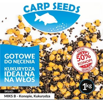 Návnadová surovina Směs Carp Seeds B, konopná, kukuřičná Jahoda 1kg