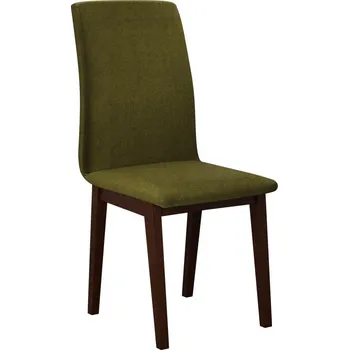 Čalouněná židle do kuchyně ADKINS 1 - ořech / tmavá olivová