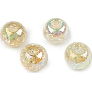 Korálek Plastové korálky s AB efektem Ø20 mm, střední, 6 (T35) béžová nejsv.