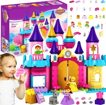 ostatní stavebnice SADA STAVEBNÍCH KOSTEK PRINCEZNÍ STAVEBNICE 113 DÍLŮ PRO DĚTI JAKO DÁREK