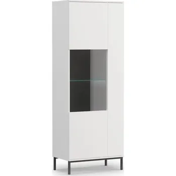 Policová skříň Vitrína s prosklenou částí NIXI - bílá