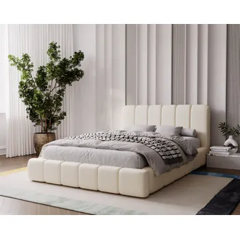 Ložnice Čalouněná postel 200x200 FATUMATA - krémová