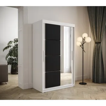 Šatní skříň Šatní skříň s posuvnými dveřmi 120 cm TALIA - bílá / černá