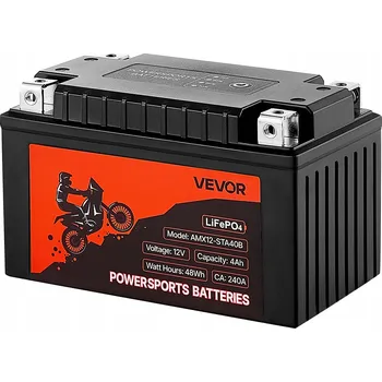 Auto-moto baterie VEVOR Motocyklová Akumulátor 12V 4Ah Bezúdržbová a Vysoce Výkonná
