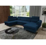 Sedačka na každodenní spaní do U LAKEWAY XL - modrá, pravý roh