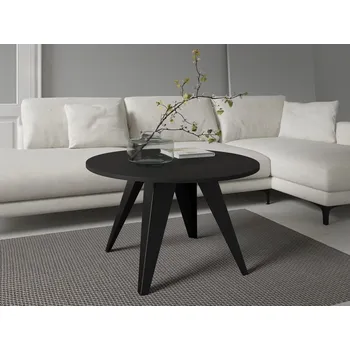 Obývací pokoj Kulatý konferenční stolek ORESTA - černý / černý molet