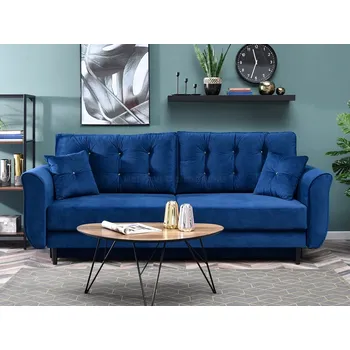 Pohovka Pohovka s úložným prostorem PLAMEDI - tmavě modrá / černá