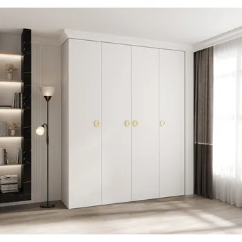Šatní skříň Šatní skříň s policemi 200/40 LORENA 1 - bílá / zlatá