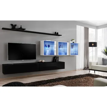 Obývací stěna Stěna do obývacího pokoje RIONATA 17 - černá / bílá