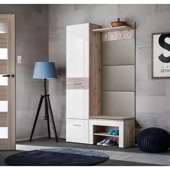 Předsíňová stěna Předsíňová stěna TELA 10 - dub wellington / bílá / béžová