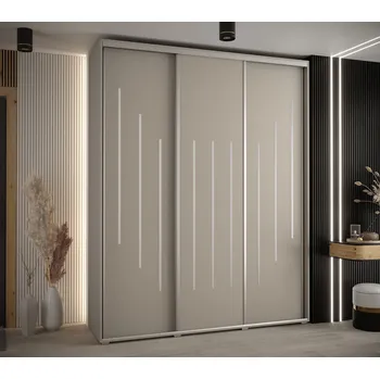 Šatní skříň Šatní skříň INDIRA 8 - 200/60 cm, kašmír / stříbrná