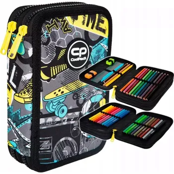 Penál CoolPack Dvoukomorový penál s výbavou dvojitý Goal Time pro chlapce