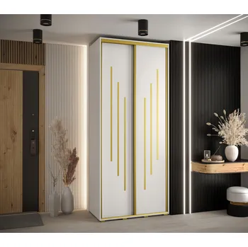 Šatní skříň Šatní skříň ASIRI 8 - 110/60 cm, bílá / zlatá
