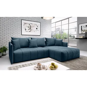Sedací souprava Elegantní rohová sedačka ALBERTINA - modrá