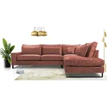 Rohová sedací souprava JACINTO - růžová, pravý roh