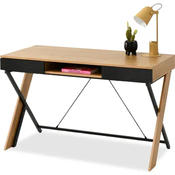 Psací stůl Psací stůl se šuplíky HELMAR - černý / dub