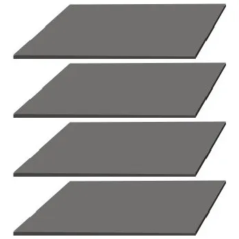 Úložný box Set 4 polic ke skříni MARFA a MISHEEL 110 - černý