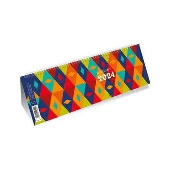 Kalendář Kalendarz 2024 poziomy ze spiralką wzory