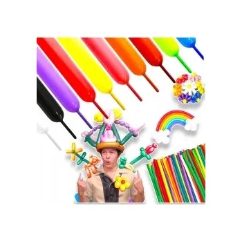 Balónek BALÓNKY NA MODELOVÁNÍ TVAROVACÍ DLOUHÉ TRUBICE BAREVNÉ NA PÁRTY 100 KUSŮ