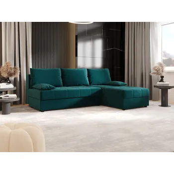 Sedací souprava Rozkládací rohová sedačka ADELINDE - petrolejová, pravý roh