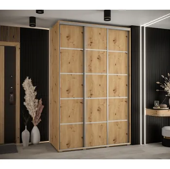 Šatní skříň Šatní skříň ASIRI 4 - 160/60 cm, dub artisan / stříbrná