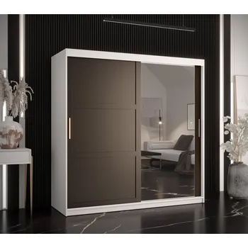 Šatní skříň Šatní skříň RAISA 2 - šířka 180 cm, bílá / černá