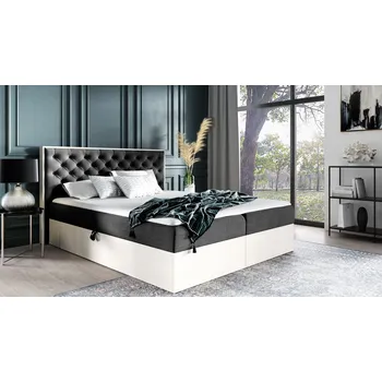 Postel Kontinentální postel 140x200 CHANTELLE 3 - nordic teak / grafitová + topper ZDARMA