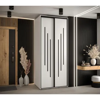 Šatní skříň Šatní skříň YVONA 8 - 100/60 cm, bílá / černá