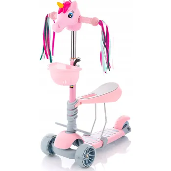 Koloběžka Tříkolová koloběžka MG-12H Růžová, Šedá