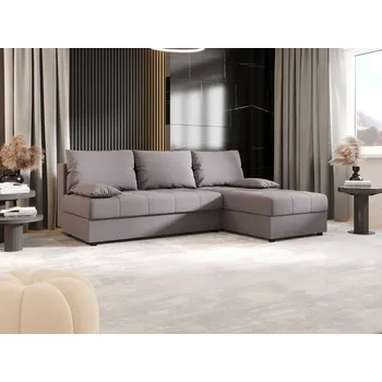 Sedací souprava Rozkládací rohová sedačka ADELINDE - šedá, pravý roh