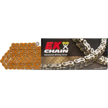 Řetězová sada pro motocykl EK hnací řetěz EK525MVXZ2 120 QX-RING barva oranžová (DO 1000ccm) (41,8 KN) vyrobeno v Japonsku nýtovací spojka (EK hnací řetěz EK525MVXZ2 120 QX-RING barva oranžová (DO 1000ccm) (41,8 KN) vyrobeno v Japonsku nýtovací spojka)