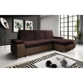 Sedací souprava Sedací souprava s úložným prostorem XAVERA - tmavě hnědá / vínová