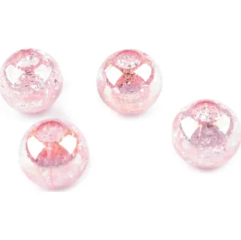 Korálek Plastové korálky s AB efektem Ø20 mm, střední, 2 (T04) růžová nejsv.