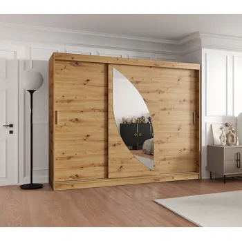Šatní skříň Šatní skříň 250 cm SUDENA s posuvnými dveřmi - dub artisan