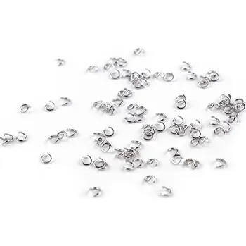 Materiál na výrobu šperku Kroužek spojovací otevřený Ø3 mm z nerezové oceli, velké, platina
