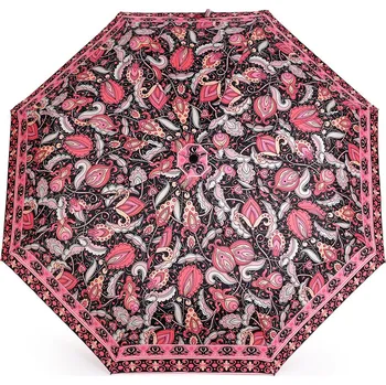Deštník Dámský skládací vystřelovací deštník, velké, 6 černá růžová